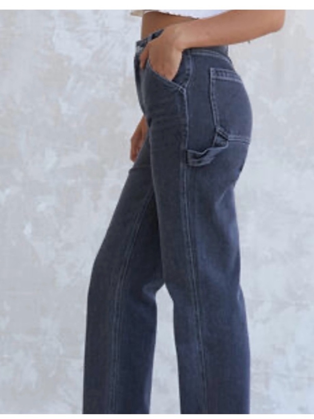 PacSun 90's BF Carpenter High Rise Black Denim Jeans Women’s Size 27 Grunge, - Picture 3 of 13